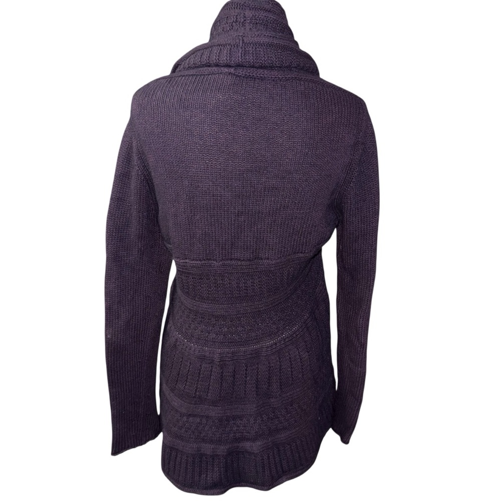 Autumn Cashmere Deep Purple Open Front Draped Cardigan Sweater Sz Medium - Picture 5 of 9